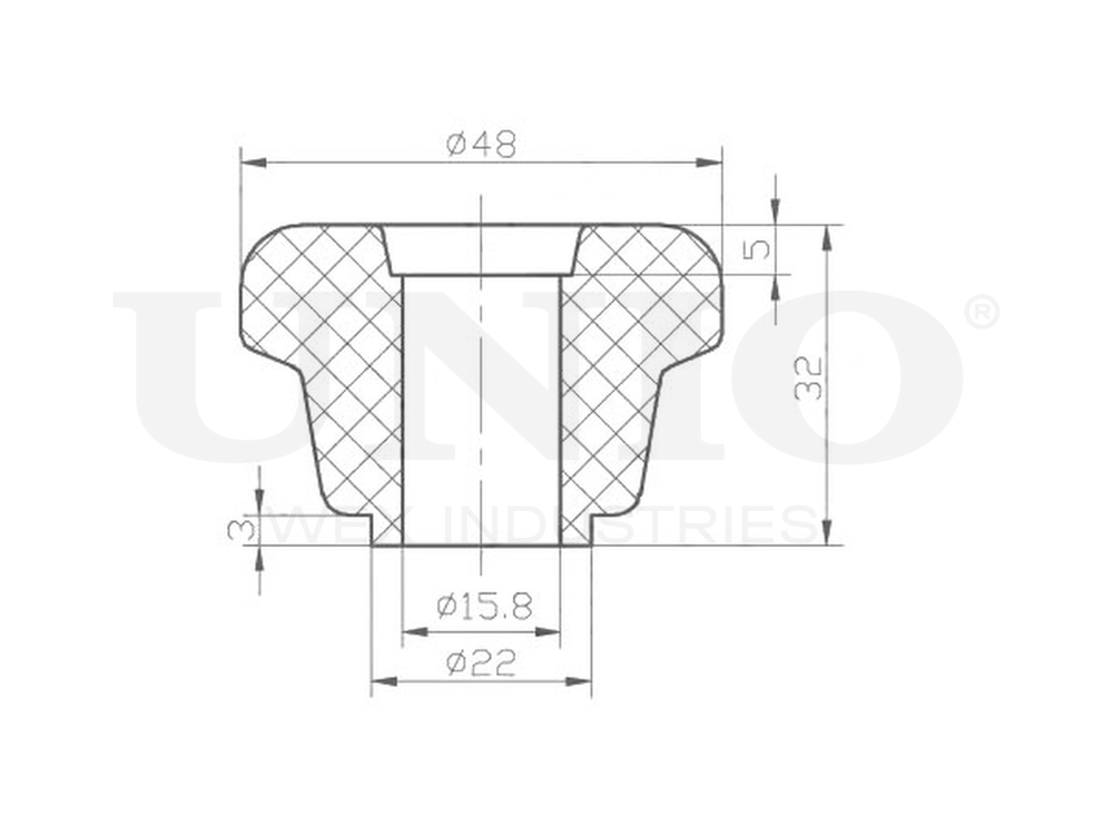 Сайлентблок внешний переднего нижнего рычага UNIO RMP-20143