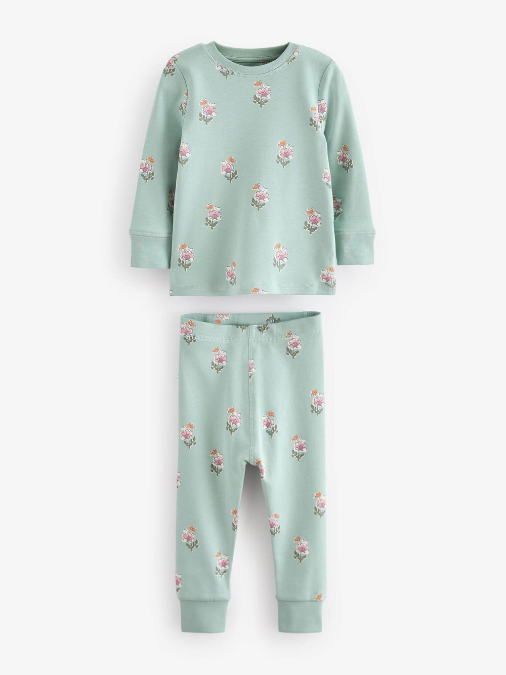 Пижама для девочки Next Q96-762, 3 шт., Голубой, Молочный, Персиковый