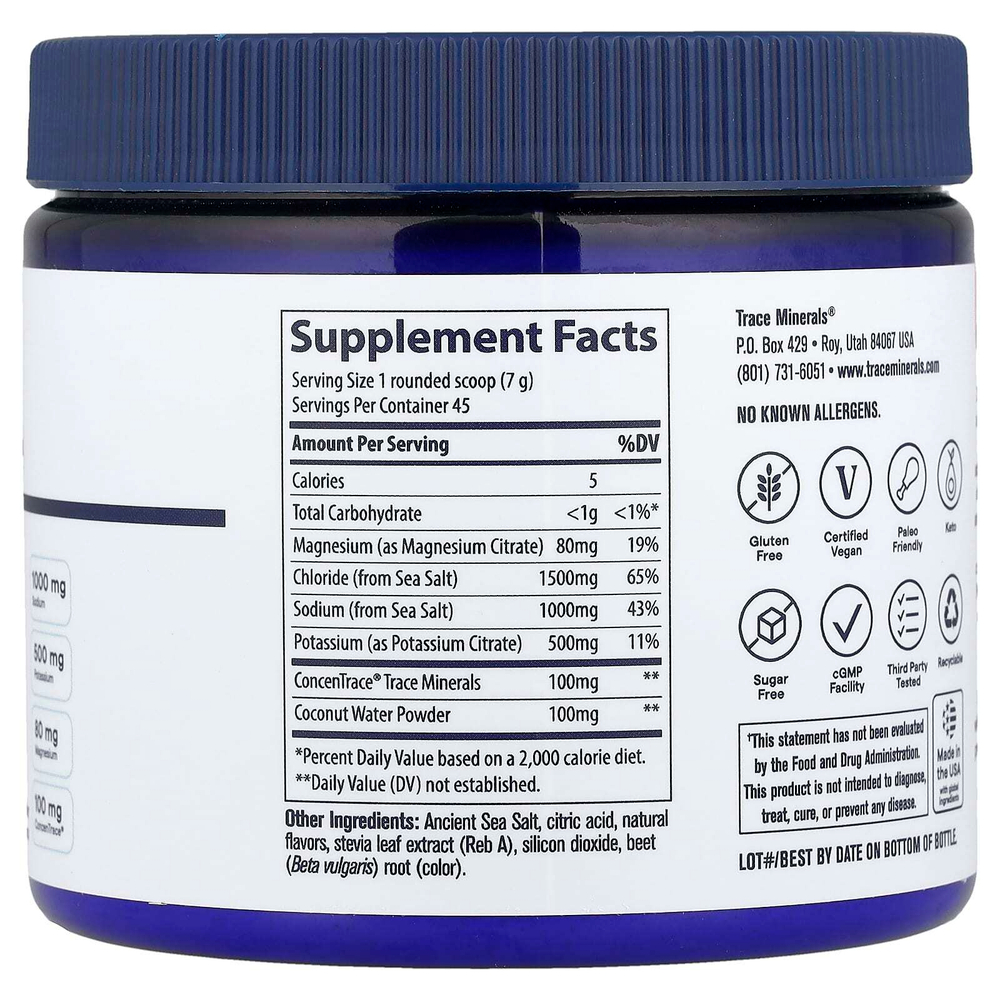 Trace, ZEROLyte Powder, лимонад с солеными ягодами, 315 г (11,1 унции)