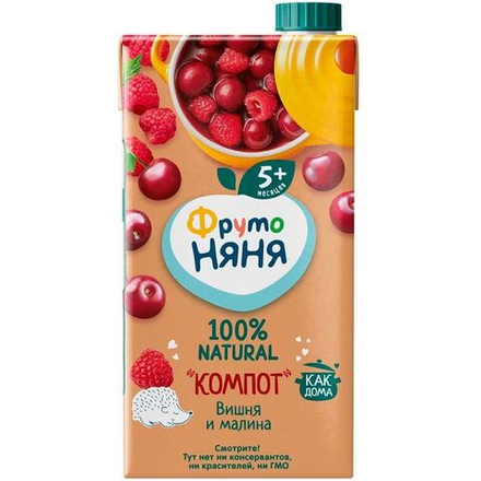 Компот Фруто Няня вишня и малина 0,5 л