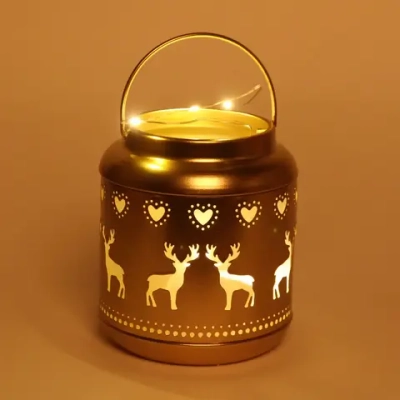 Сувенир с подсветкой «Сказочный олень» 12*15 см, золото