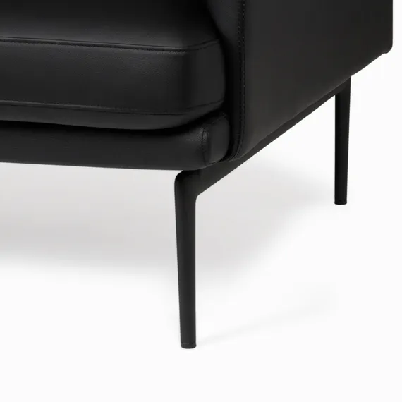 Диван Bisq 156 см, черная кожа