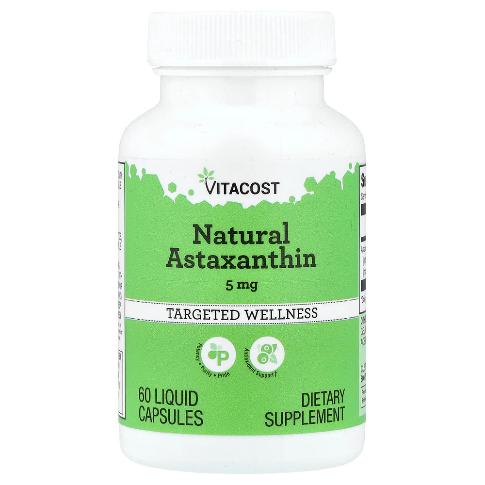 Vitacost, Natural Astaxanthin, 5 mg, 60 Liquid Capsules