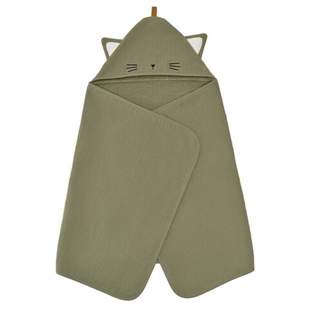 IKEA GULDVÄVARE  (ИКЕА ГУЛДВÄВАРЕ)  -  Полотенце детское с капюшоном, зеленое, 60x125 см