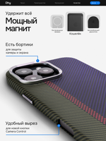Карбоновый чехол на iPhone 16 Pro Max, цвет 215