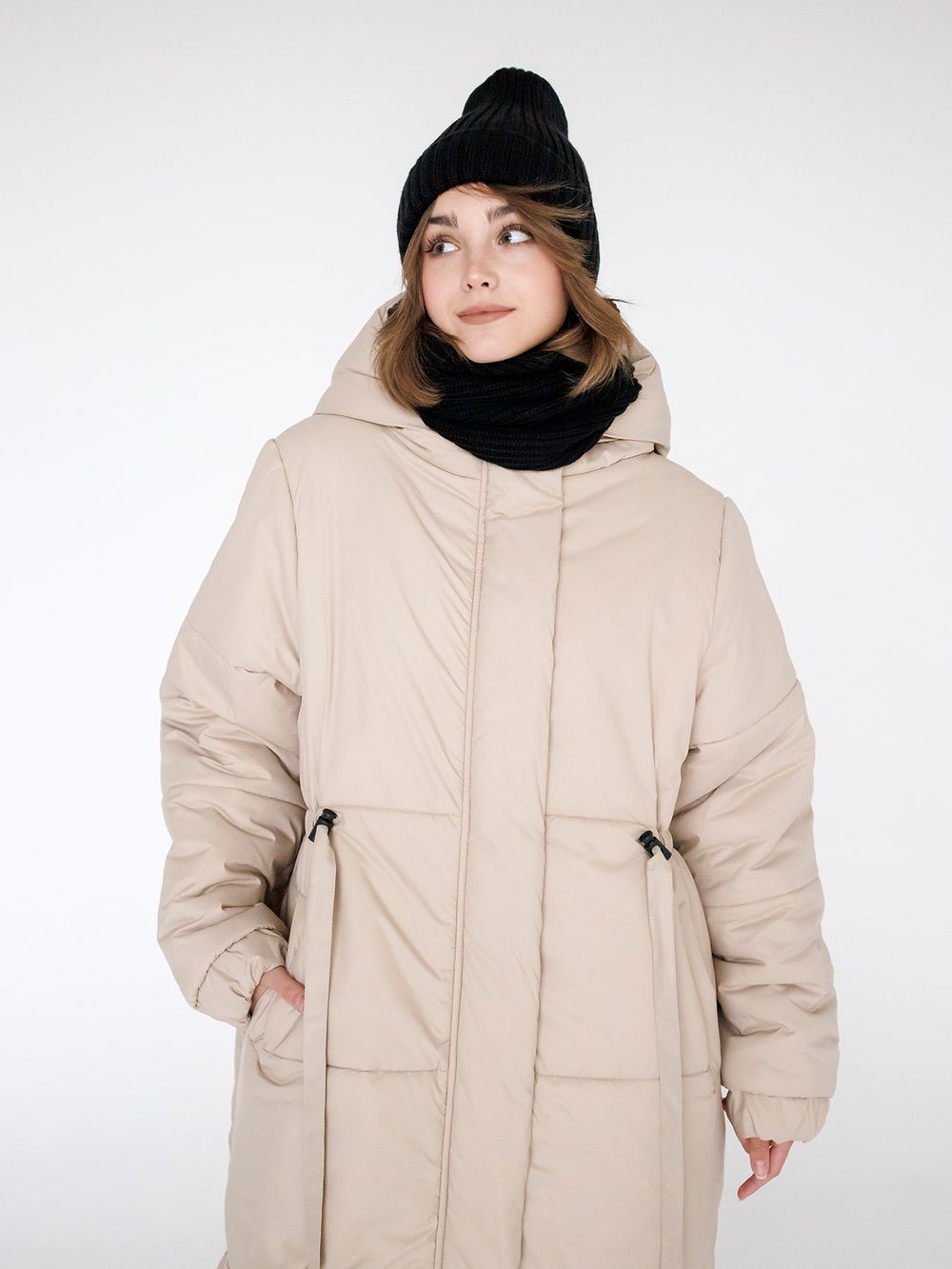 Купить Пуховик ko-ko-ko зимний женский бежевый Пуховик ko-ko-ko зимний женский бежевый