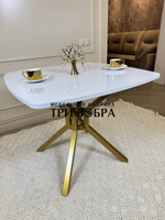 Кухонный раздвижной стол "Румба", белый глянец