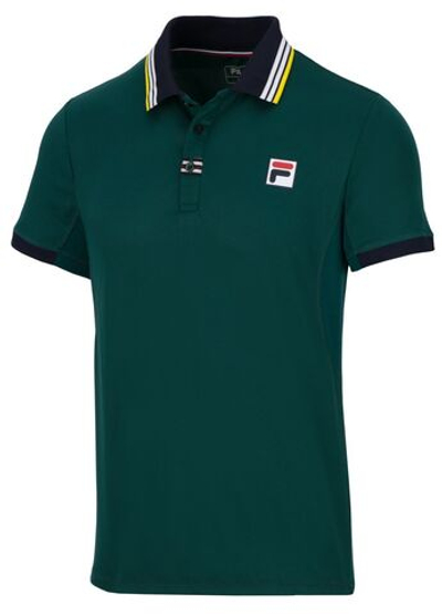 Мужское теннисное поло Fila Polo Andrew - deep teal/fila navy/buttercup