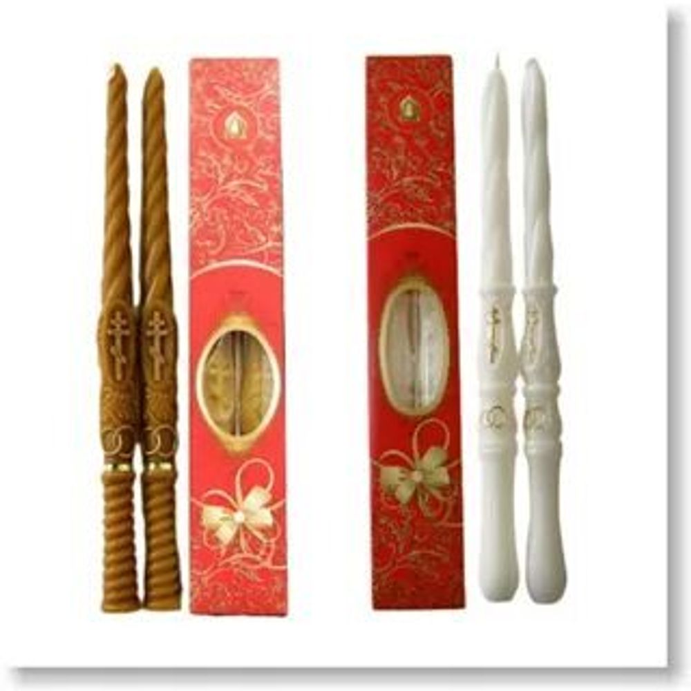 Свечи венчальные большие (воск, парафин) (Колокол)