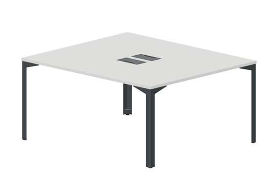 Составной стол на 2 рабочих места 158х136,6х75см (2 металлических  аутлета)