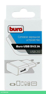 Сетевое зарядное устройство Buro TJ-159W белый