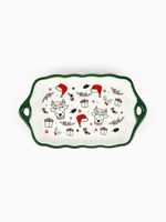 Блюдо керамическое «Новогодние олени», 23×13×2.5 см, ручная работа