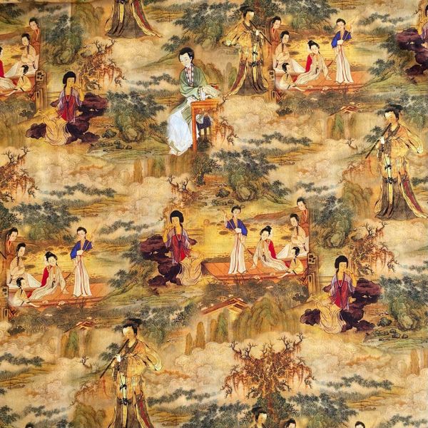 КИТАЙСКИЕ ПРИДВОРНЫЕ ДАМЫ, 100% хлопок Handmade Fabrics 8