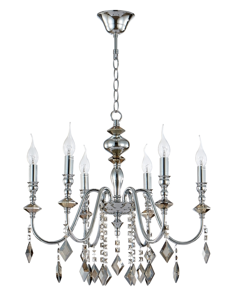 Подвесная люстра Crystal Lux MERCEDES SP6 CHROME/SMOKE