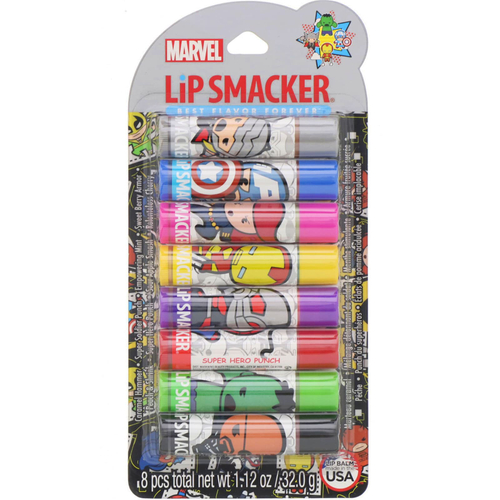 Lip Smacker, Marvel Avengers, набор бальзамов для губ, для вечеринки, 8 штук