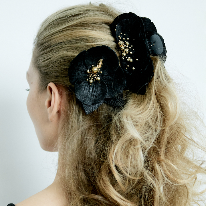 Заколка-краб в форме цветка