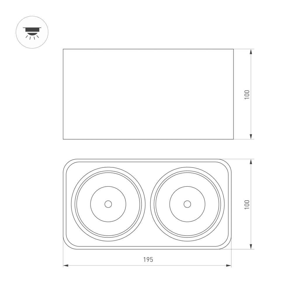 Светильник SP-CUBUS-S195x100-2х8W Warm3000 (BK, 45 deg, 230V) (Arlight, IP20 Металл, 3 года) 036057