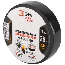 Изолента ЭРА PRO PROPET19 тканевая полиэстер 19 мм х 25 м, 200 мкм черная | Изолента