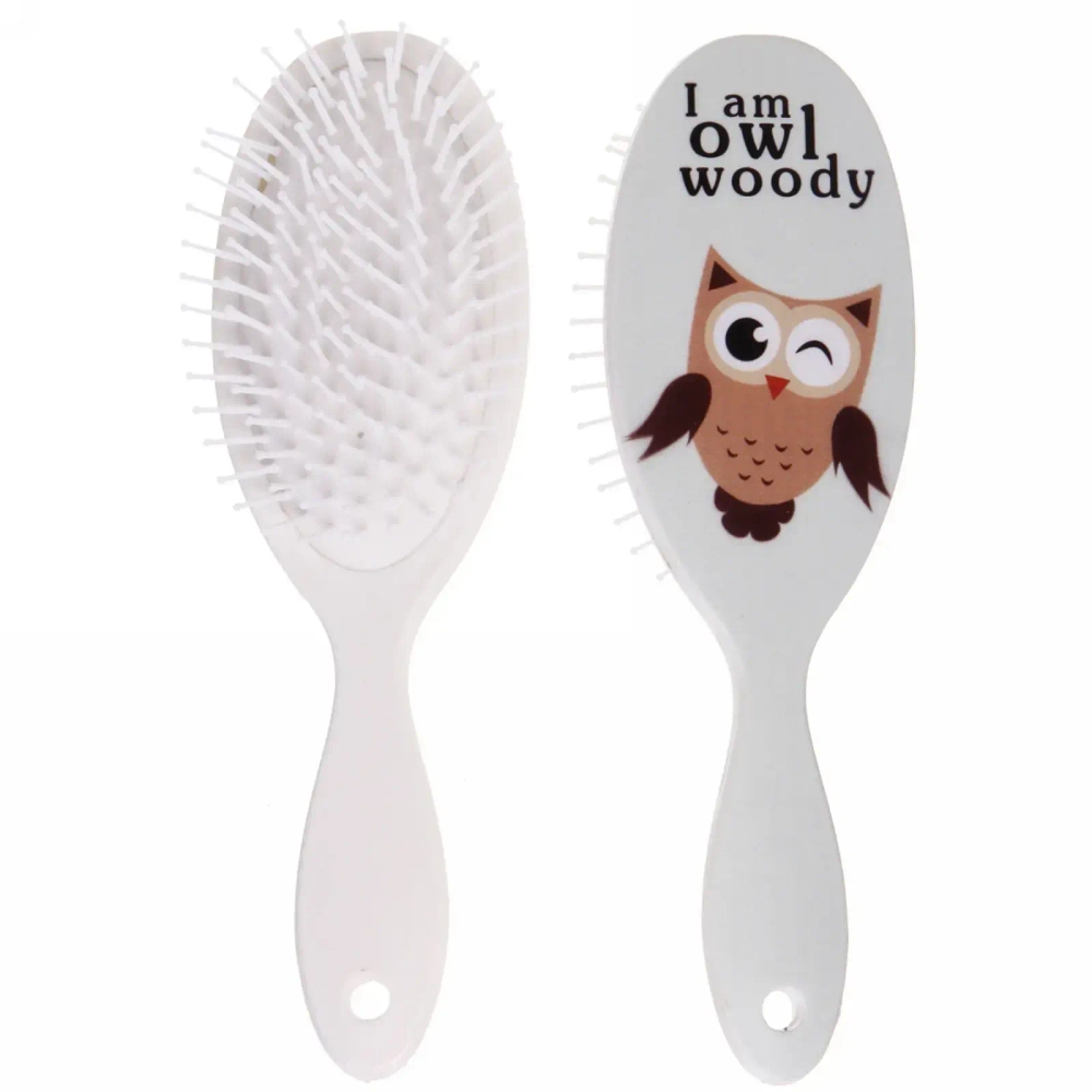 Расчёска массажная «Stylish hair - Совы», микс 4 вида, овал, 22*7 см