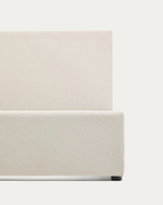 Кровать Nahiri бежевого цвета из шенилла с ящиком для хранения 150 x 200 см