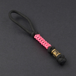 Темляк черный с розовым микрокордом