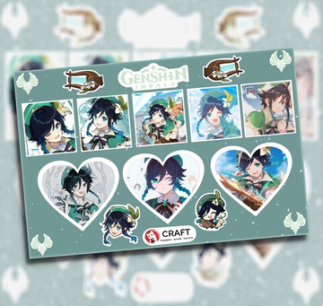 Стикерлист "Геншин Импакт - Сердечки" - Венти