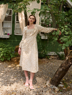 Платье лен с квадратным вырезом