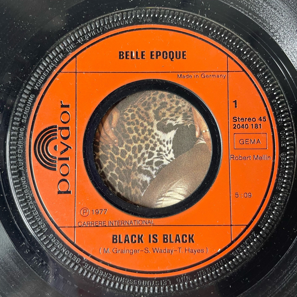 Винтажная виниловая пластинка 7 дюймов (маленькая пластинка) Belle Epoque Black Is Black (Germany 1977)
