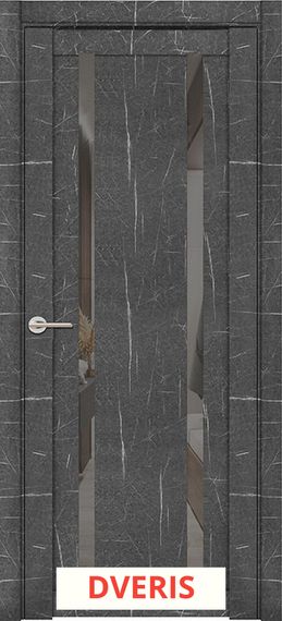 Межкомнатная дверь UniLine Loft 30006/1 ПО (Торос Графит/Серое зеркало)