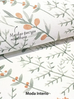 Обои винил на флизелине, веточки на белом, прованс, метровые, для спальни, Palantine (Moda interio)