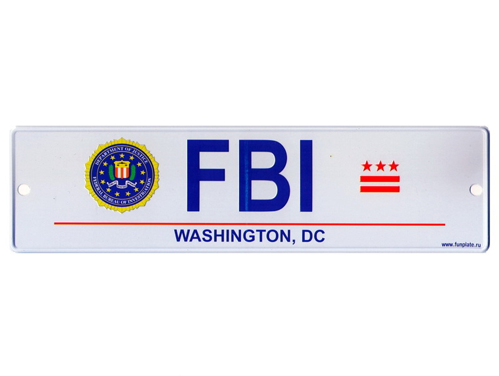 Номерной знак - FBI (26 х 7см)