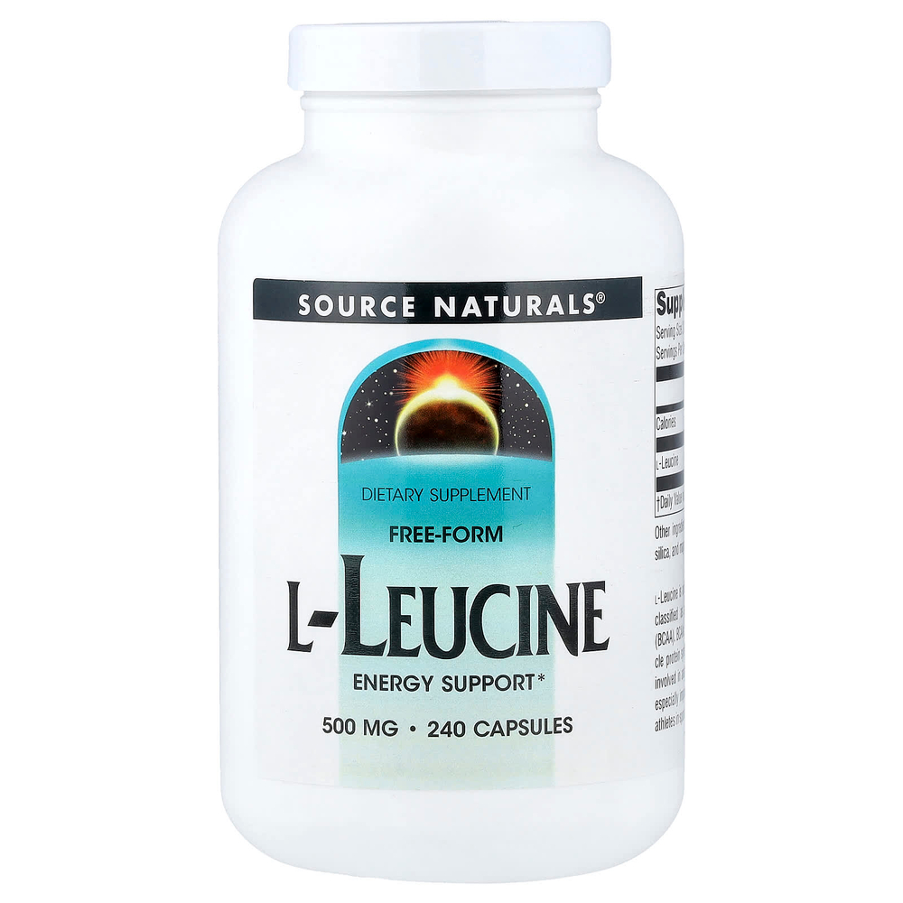 Source Naturals, L-лейцин в свободной форме, 500 мг, 240 капсул