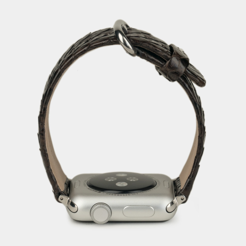 Ремешок для Apple Watch 40/41/42 mm из кожи питона, темно-коричневого цвета