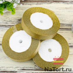 Лента парчовая 15 мм  (22 метра, цвет золото)