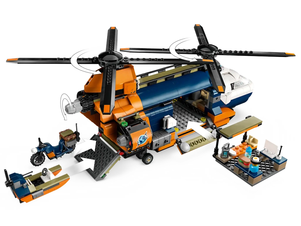 Конструктор LEGO City 60437 Вертолёт-исследователь джунглей в базовом лагере