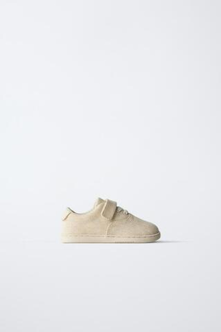 ZARA ХЛОПКОВЫЕ КЕДЫ, БЕЖЕВЫЙ