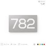 Номер на дверь 782, табличка на дверь для офиса, квартиры, кабинета, аудитории, склада, серая 120х70 мм, Айдентика Технолоджи