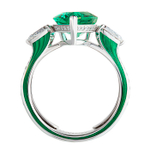 Кольцо с Изумрудом и Бриллиантами, R0020-20/2