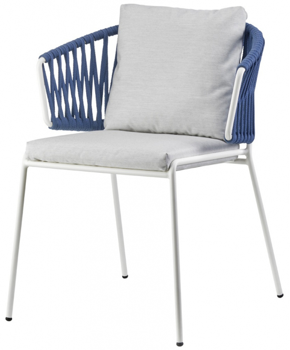 Кресло плетеное с подушкой Scab Design Lisa Filo Nest, лен, полуночный, лед