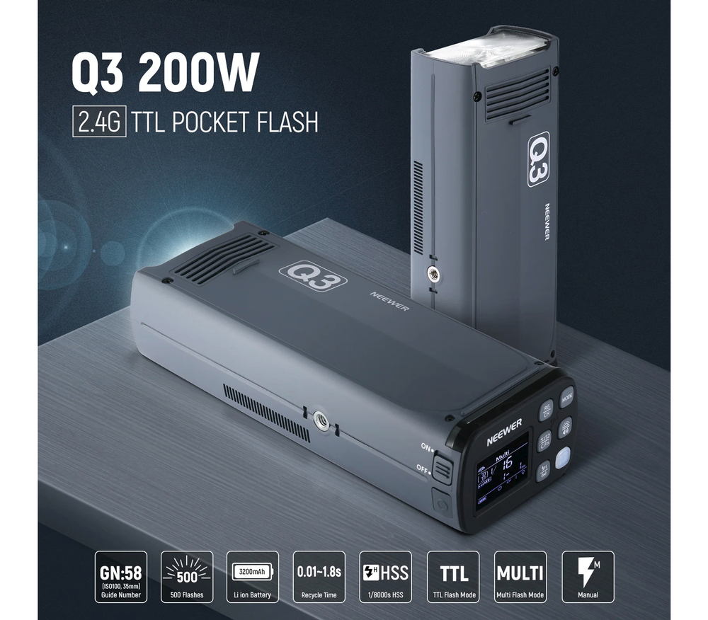 Вспышка Neewer Q3 TTL, 200 Дж + синхронизатор QPRO-S для Sony