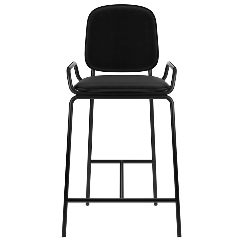 Стул полубарный Ror, 2 Frame, велюр, черный/черный