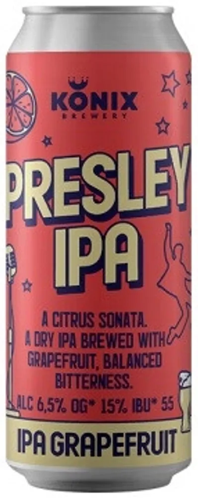 Пиво Коникс Пресли Грейпфрут ИПА / Konix Brewery Presley Grapefruit IPA 0.45 - банка