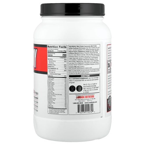 Labrada Nutrition, Lean Body®, протеиновая смесь для приготовления коктейля, со вкусом шоколада, 1120 г (2,47 фунта)