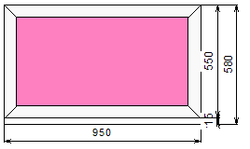 Пластиковое окно 550 х 950 ТермА Эко с глухой створкой