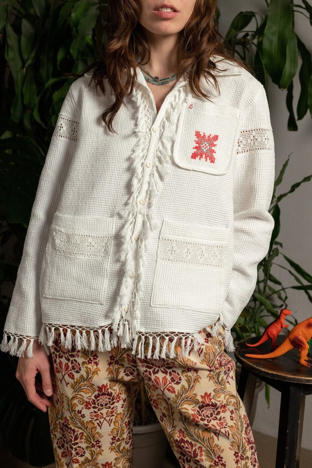 Рубашка Soeurs Вафельная / Waffle Long Sleeve белая