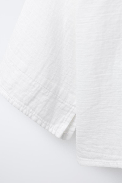 ZARA РУБАШКА С ШИРОКИМИ РУКАВАМИ, ЭКРЮ