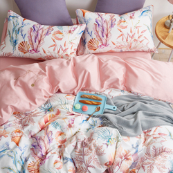 Постельное белье ЕВРО (двуспалка) Египетский Хлопок Лепестки на персиковом
