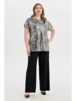 Блузка нарядная блестящая большого размера