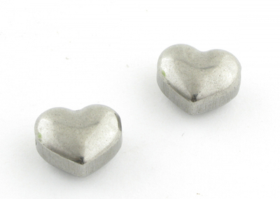 o143 Бусина "Сердце" 9мм, с боковым отверстием, нерж.сталь