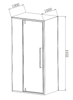 Душевой уголок Vincea Slim-N VSR-4SNP1010CLB 100x100 профиль черный/стекло прозрачное